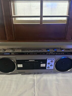 Panasonic Ambience Boombox Radio Cassette Player - Silver and Black